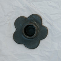 Floral Candlestick Holder ~ Charcoal