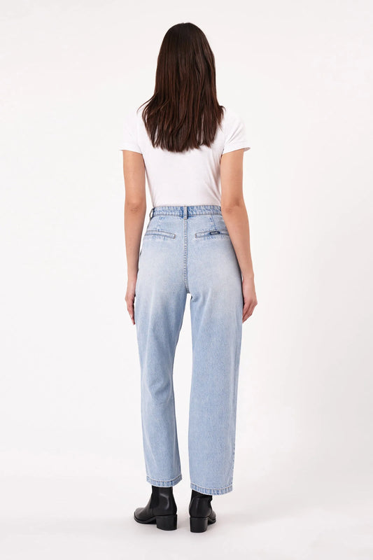 Chloe Pleat Jeans in Light Blue