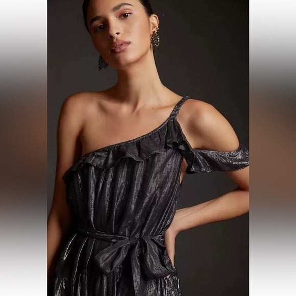 Maeve Ruffled One-Shoulder Midi Dress‎