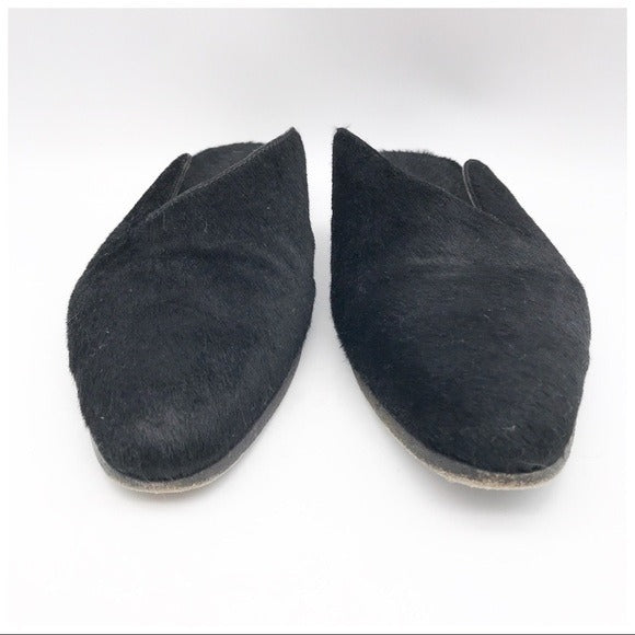 The Letta Slipper in Black Calf‎ Hair
