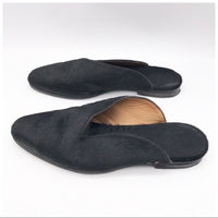 The Letta Slipper in Black Calf‎ Hair