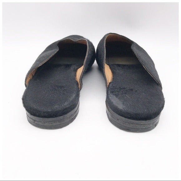 The Letta Slipper in Black Calf‎ Hair