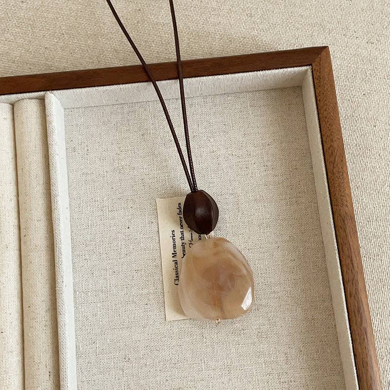 Minimalist Resin Hollow Geometry Pendant Necklace