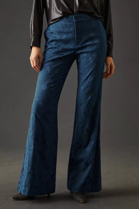 Damask Jacquard Flare Pants