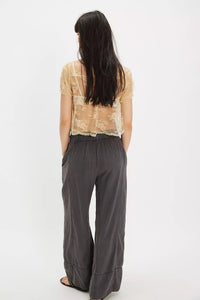 Days End Linen Pull on Pants in Black