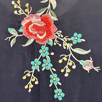 Embroidered Floral Reena Top in Navy