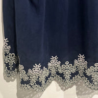 Embroidered Floral Reena Top in Navy