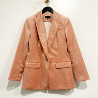 Willa Blazer in Tipped Stretch Velvet in Pink Clay