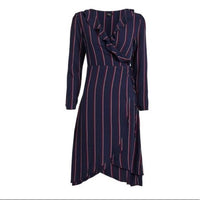 NWT Prya Wrap Dress - Navy Oxblood Stripe Size XS