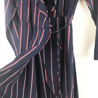 NWT Prya Wrap Dress - Navy Oxblood Stripe Size XS