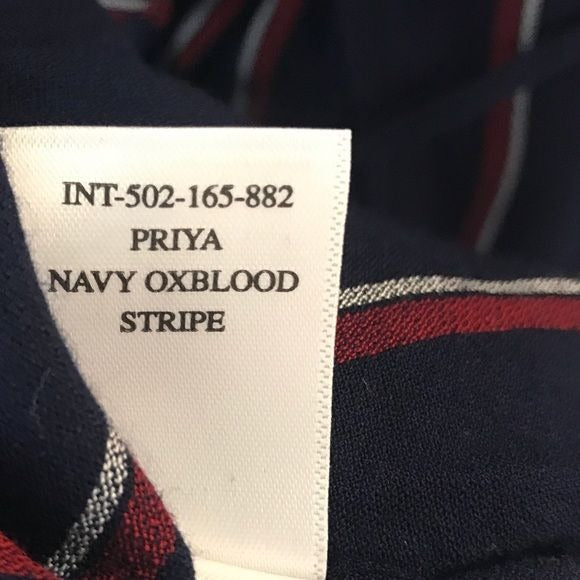 NWT Prya Wrap Dress - Navy Oxblood Stripe Size XS