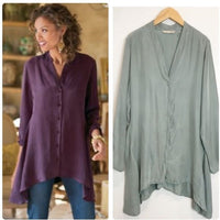 Soft Surroundings Laurel Tunic in Dusk Green Size Small