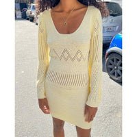 Penny Long Sleeve Dress in Ivory Size M/L