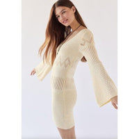 Penny Long Sleeve Dress in Ivory Size M/L