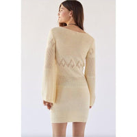 Penny Long Sleeve Dress in Ivory Size M/L