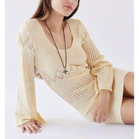 Penny Long Sleeve Dress in Ivory Size M/L