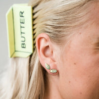 Butter Enamel Stud Earrings