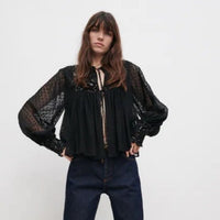 Addison Top Mixed Black Gingham Size Small