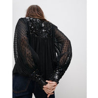 Addison Top Mixed Black Gingham Size Small