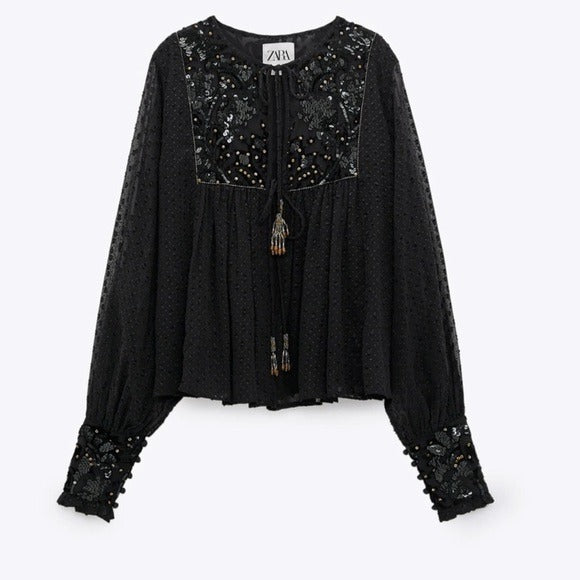 Addison Top Mixed Black Gingham Size Small