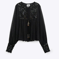 Addison Top Mixed Black Gingham Size Small