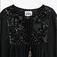 Addison Top Mixed Black Gingham Size Small