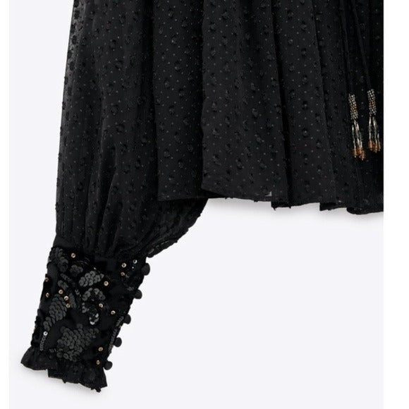 Addison Top Mixed Black Gingham Size Small