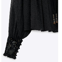 Addison Top Mixed Black Gingham Size Small
