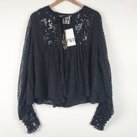 Addison Top Mixed Black Gingham Size Small