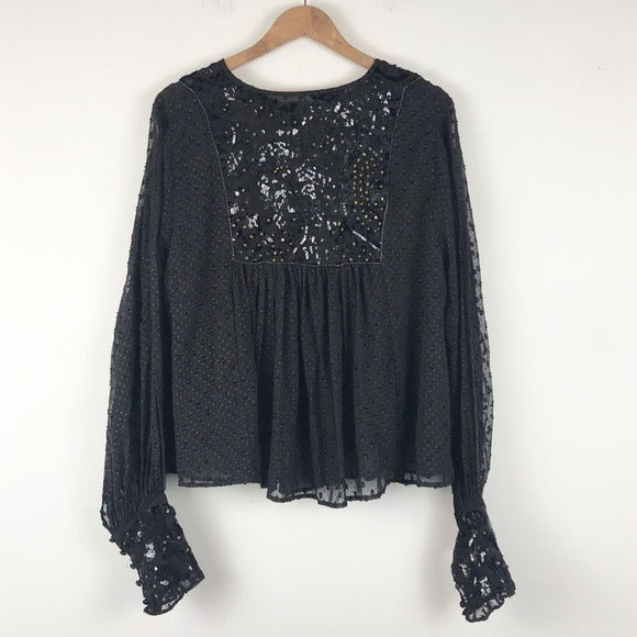 Addison Top Mixed Black Gingham Size Small