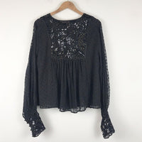 Addison Top Mixed Black Gingham Size Small