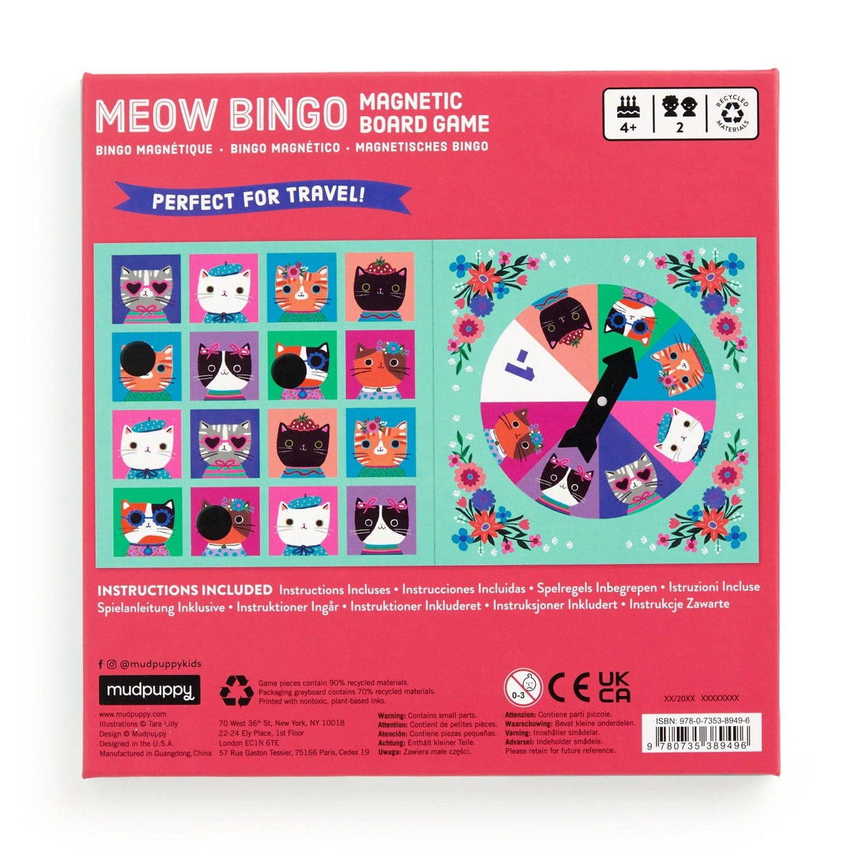 Meow Bingo! Magnetic Board Game