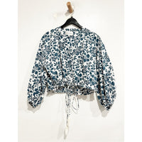 Perrin Top in Blue and White Floral - XL