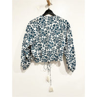 Perrin Top in Blue and White Floral - XL
