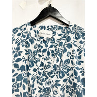 Perrin Top in Blue and White Floral - XL