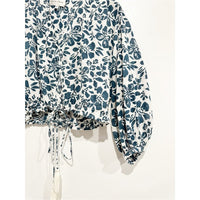 Perrin Top in Blue and White Floral - XL