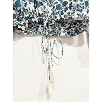 Perrin Top in Blue and White Floral - XL