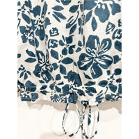Perrin Top in Blue and White Floral - XL
