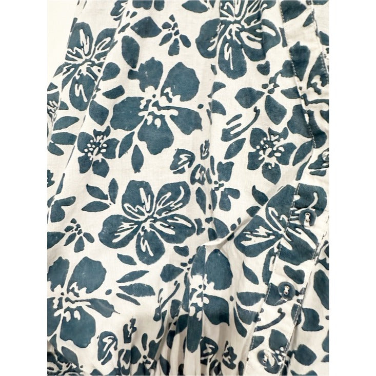 Perrin Top in Blue and White Floral - XL