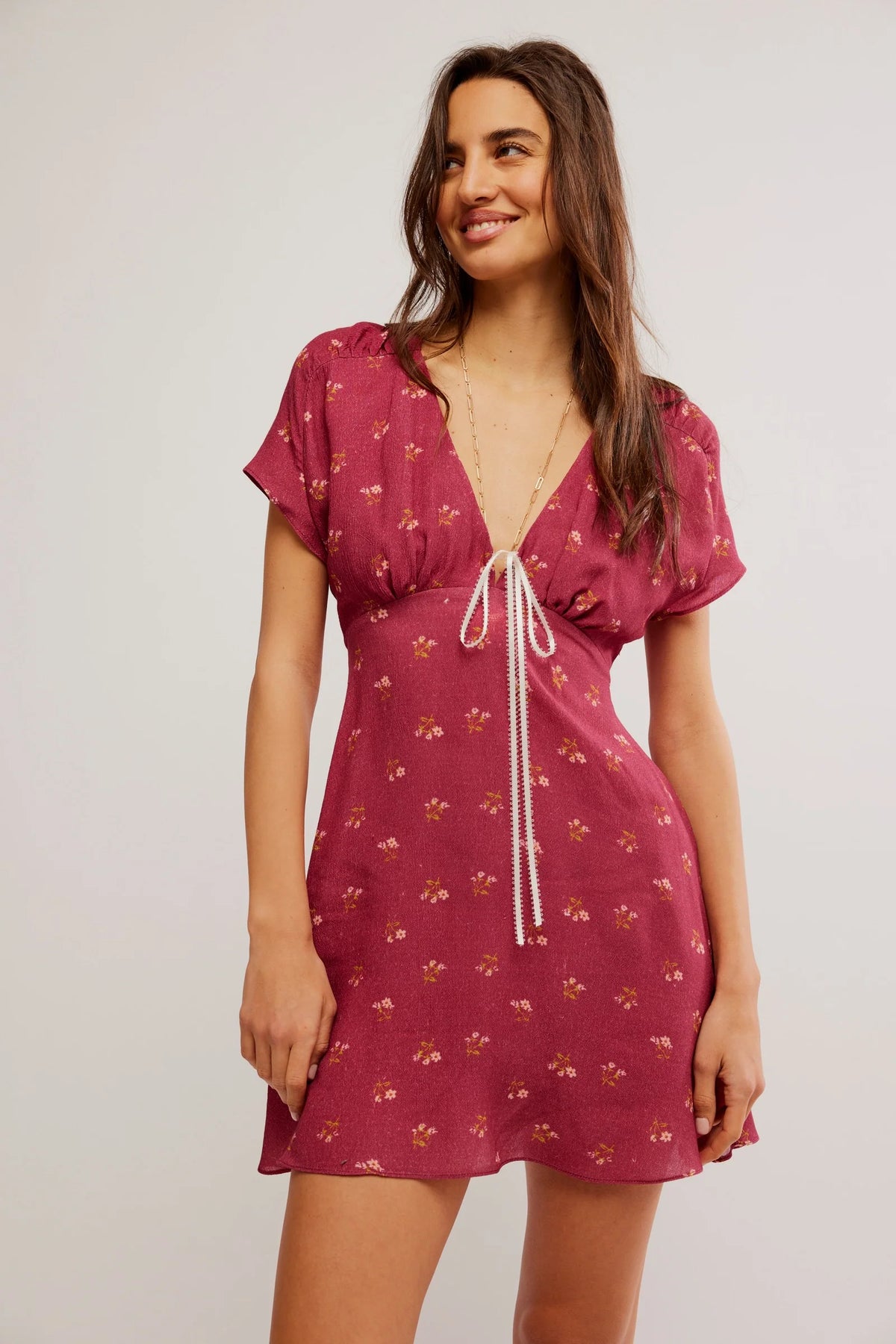Everyone's Favorite Mini Dress in Earth Red Combo