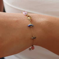 Besse 18K Gold Non-Tarnish Multi Gemstone Bracelet