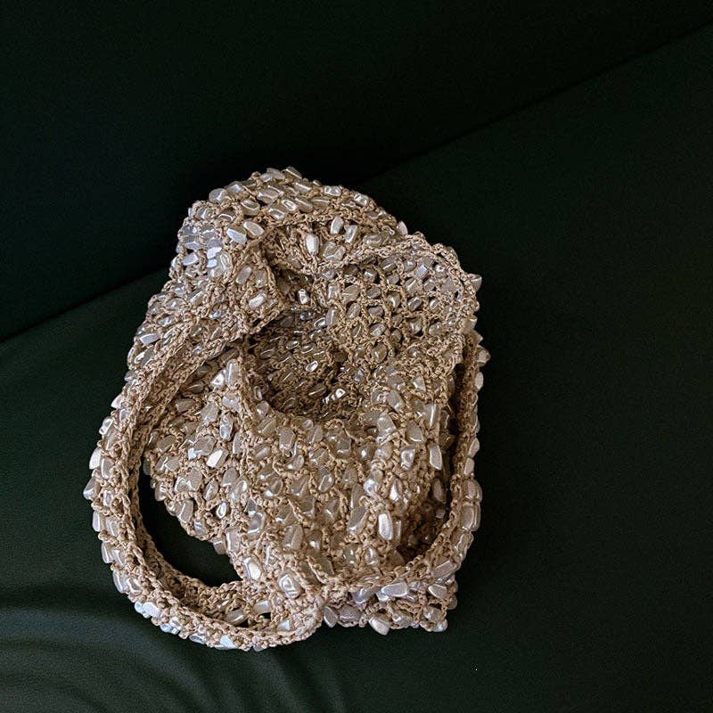 Casual Handmade Woven Hollow Beaded Shoulder Bag