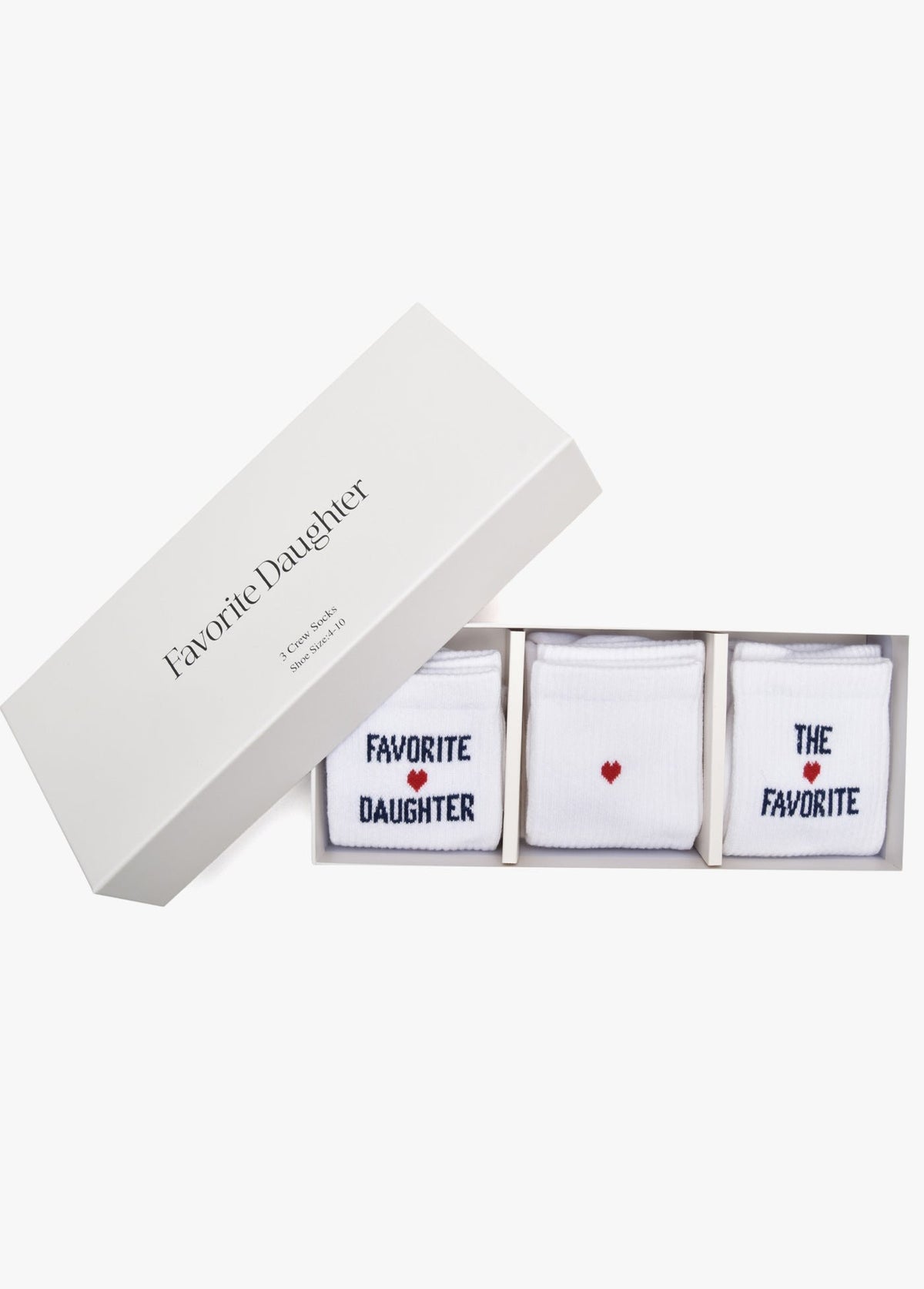 The Favorite Daughter Heart Sock Box Set in White