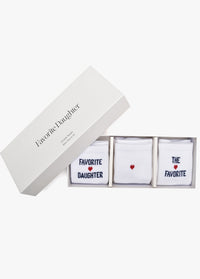 The Favorite Daughter Heart Sock Box Set in White