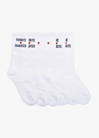The Favorite Daughter Heart Sock Box Set in White
