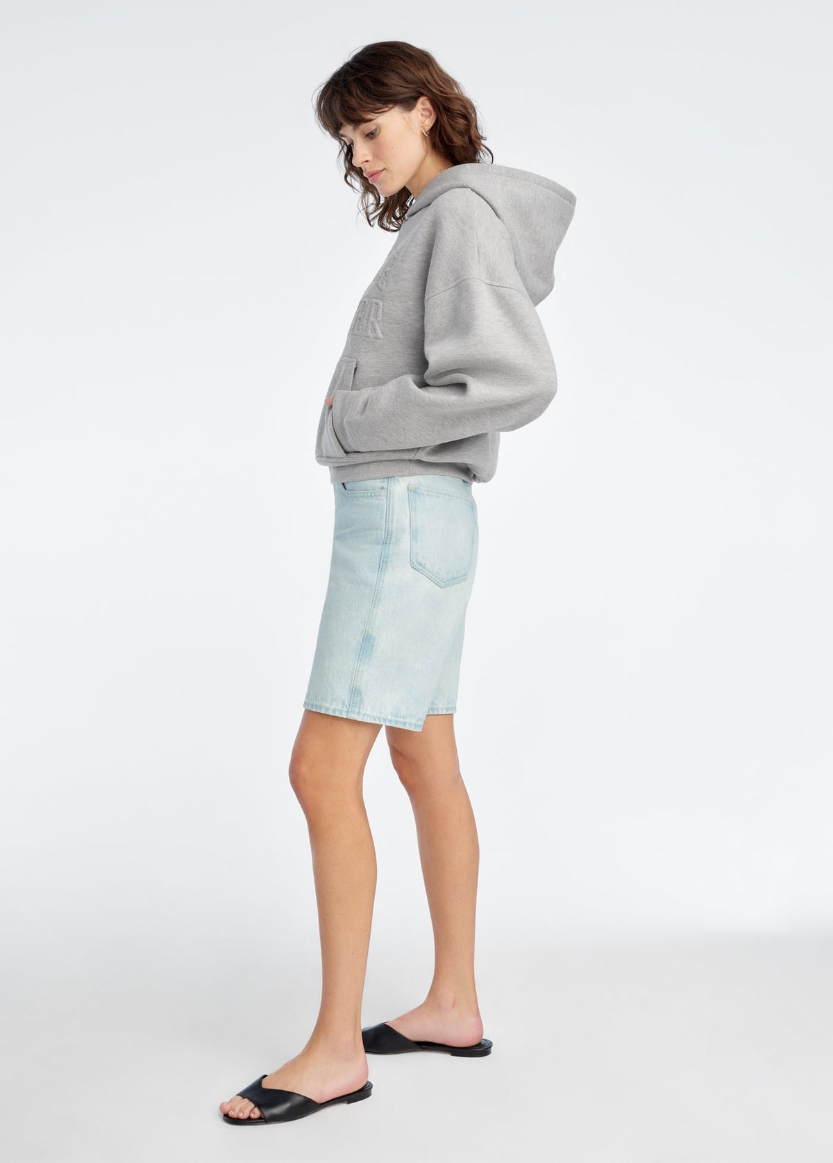 The Collegiate Embossed Hoodie in Heather Grey