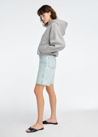 The Collegiate Embossed Hoodie in Heather Grey