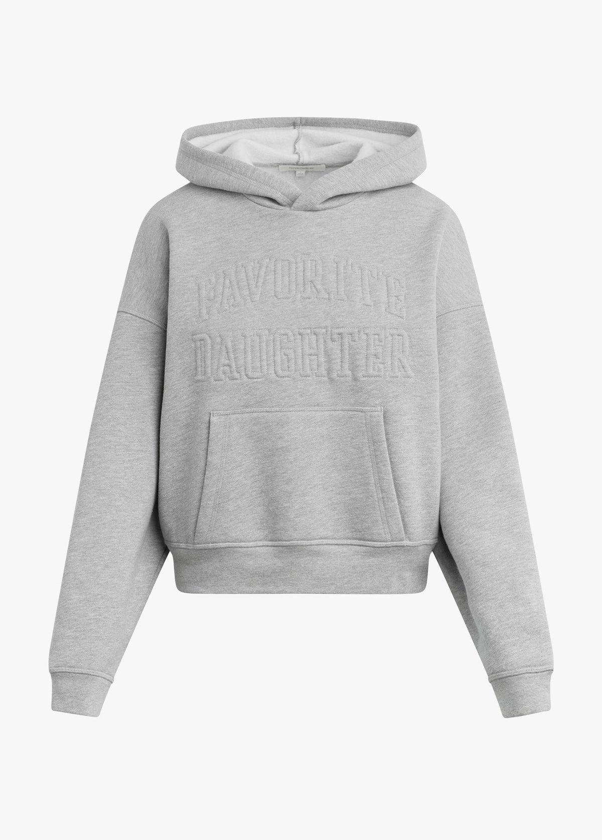 The Collegiate Embossed Hoodie in Heather Grey