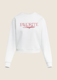 The Embroidery Ritzy Classic Sweatshirt in Sugar/True Red
