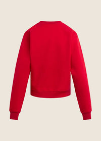 The Embroidered Favorite Daughter Heart Sweatshirt in Cherry/White